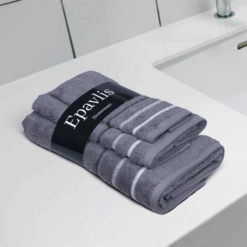 Σετ 3 Τεμαχίων (30x50, 50x90, 70x140) Epavlis Σχ.Lines Χρ. Grey