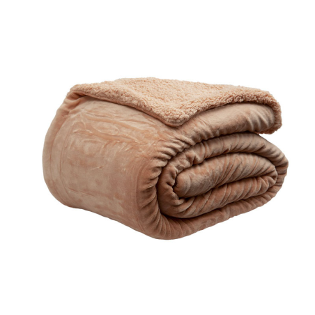 Κουβέρτα Epavlis Διπλής Όψης Velour με Sherpa 3030 Υπέρδιπλη Χρ.Salmon 220Χ240