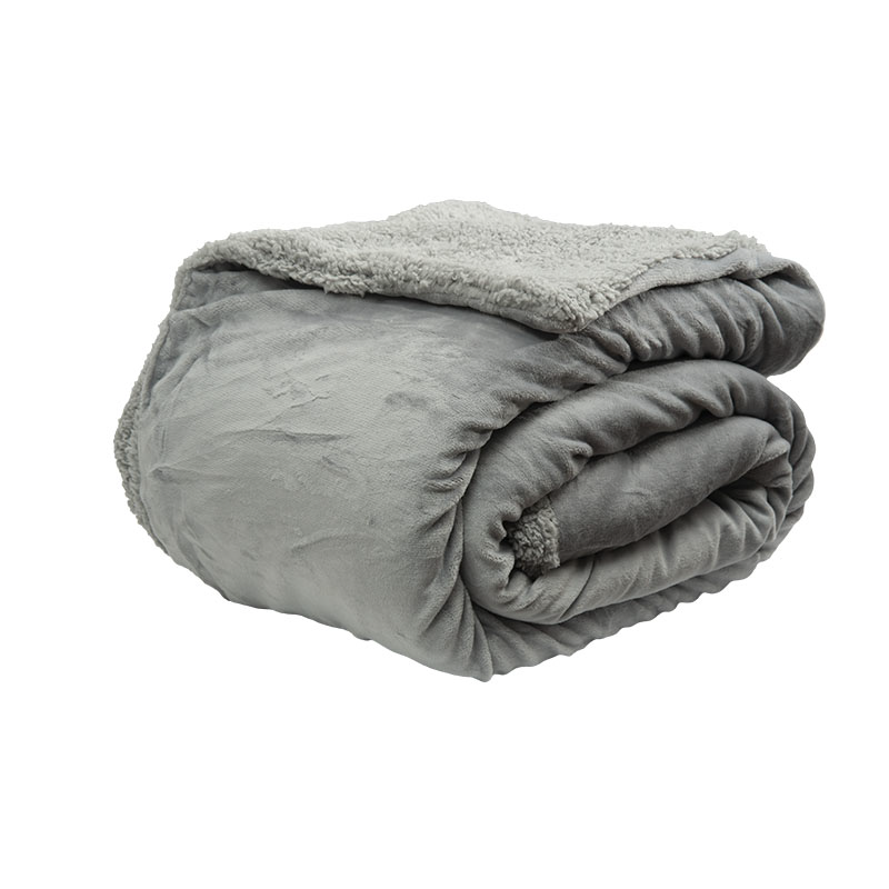 Κουβέρτα Epavlis Διπλής Όψης Velour με Sherpa 3030 Υπέρδιπλη Χρ.Light Grey 220Χ240