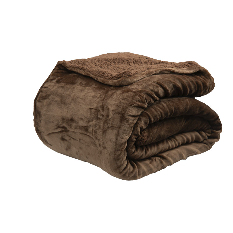 Κουβέρτα Epavlis Διπλής Όψης Velour με Sherpa 3030 Υπέρδιπλη Χρ.Chocola 220Χ240