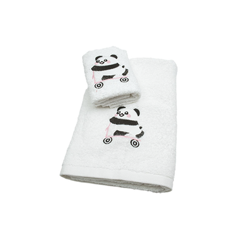 Σετ 2 Τεμαχίων Πετσέτες Παιδικές Epavlis (30x50, 70x140) Panda Λευκό