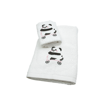 Σετ 2 Τεμαχίων Πετσέτες Παιδικές Epavlis (30x50, 70x140) Panda Λευκό